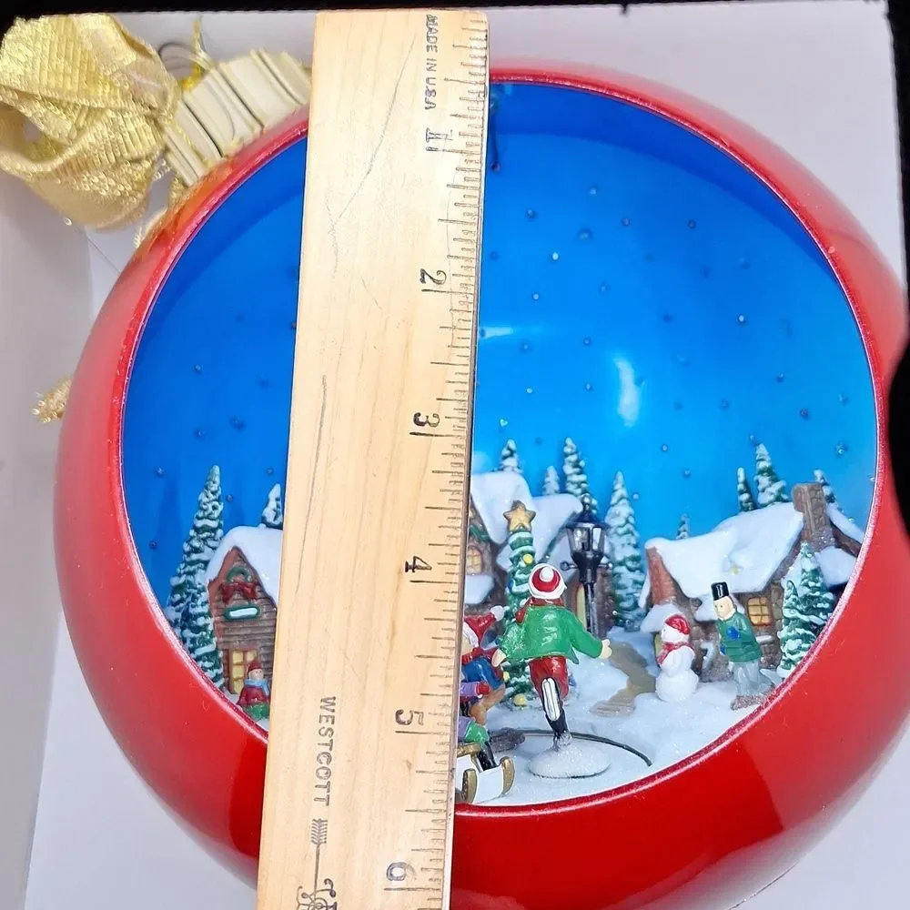 KSA COLLECTIBLE CHRISTMAS ornament globe decoration ice skating scene